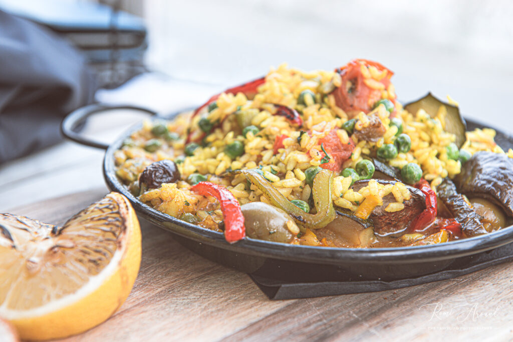Vegan Paella and chargrilled veg